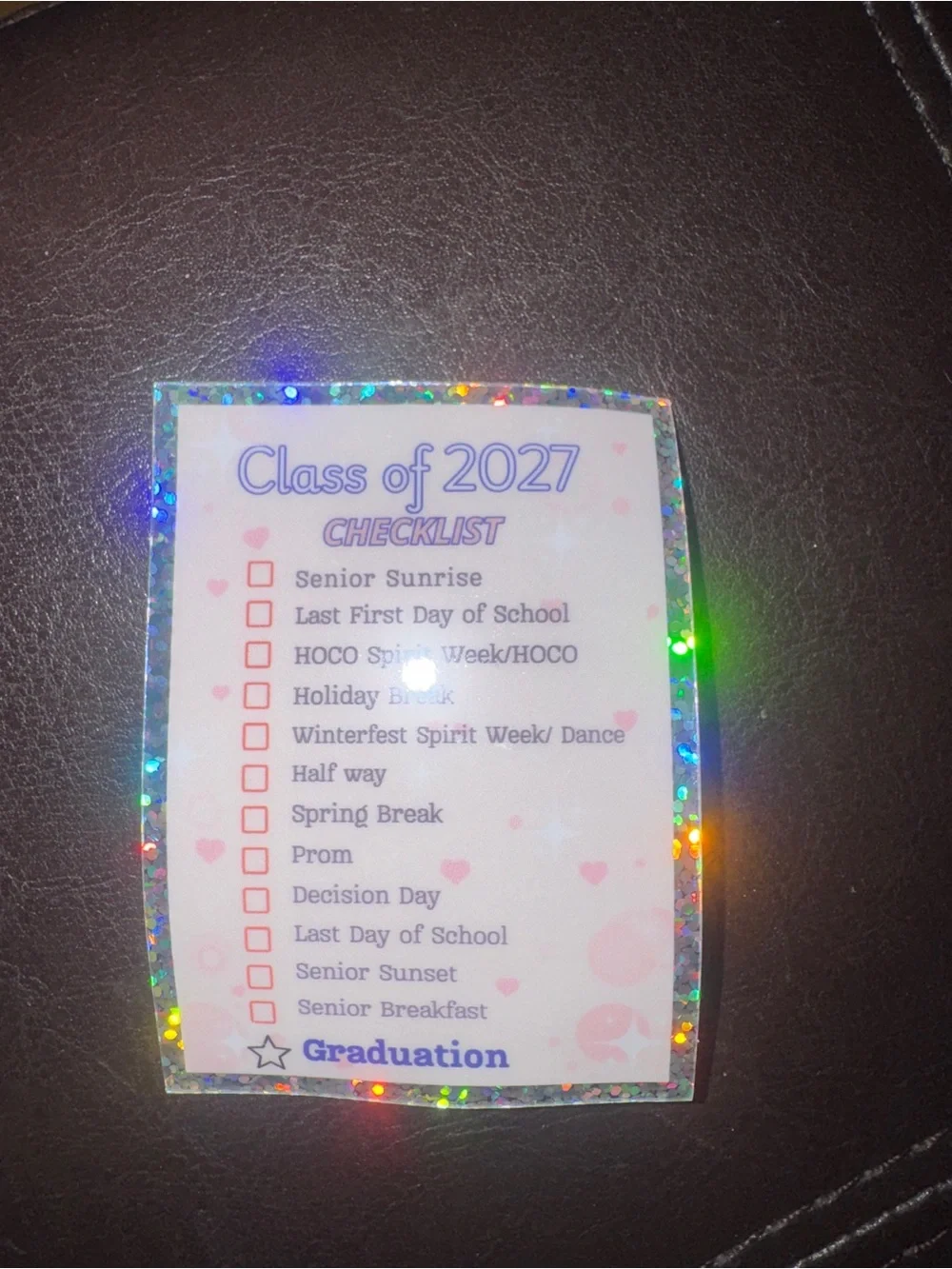 Class of 2027 Red & Black Graduation Sticker Set